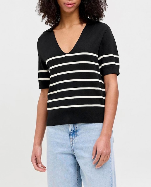 Imagen 0 de Jersey fino con cuello pico de mujer