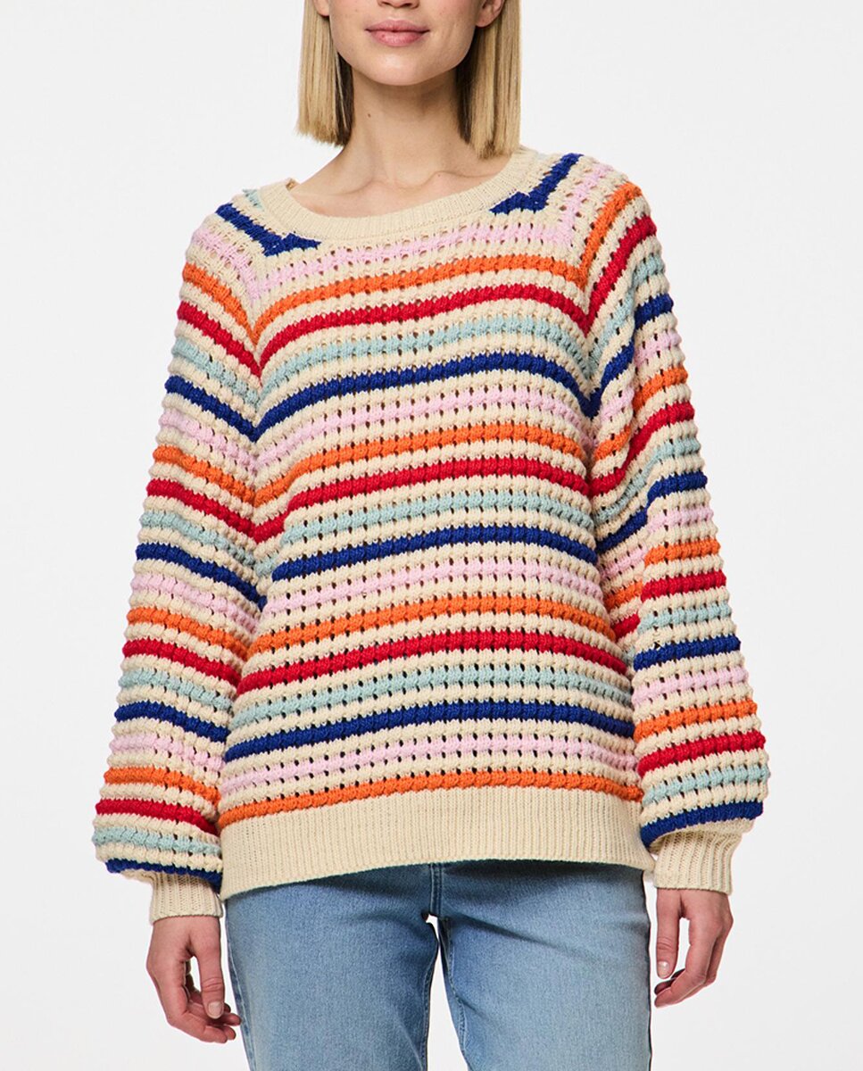 Imagen 0 de Jersey de mujer multicolor de rayas