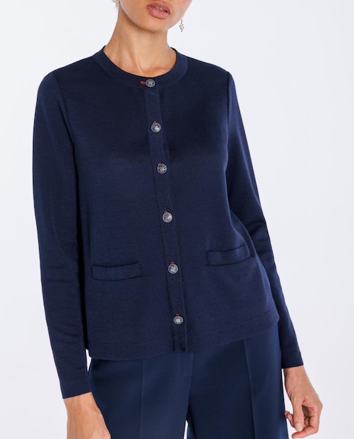 Imagen 0 de Chaqueta punto de mujer, manga larga y cuello redondo.