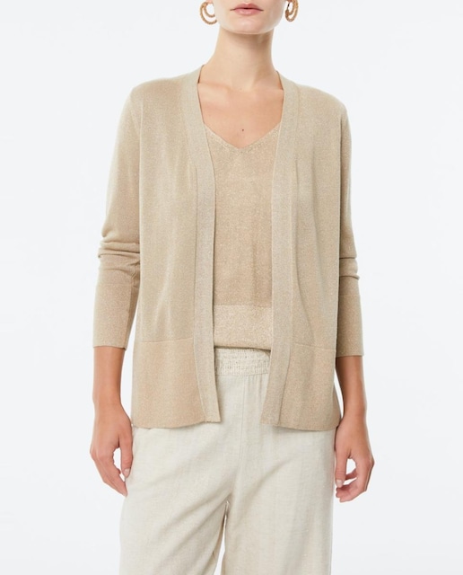 Imagen 0 de Chaqueta brillante de punto tricot de mujer y manga larga