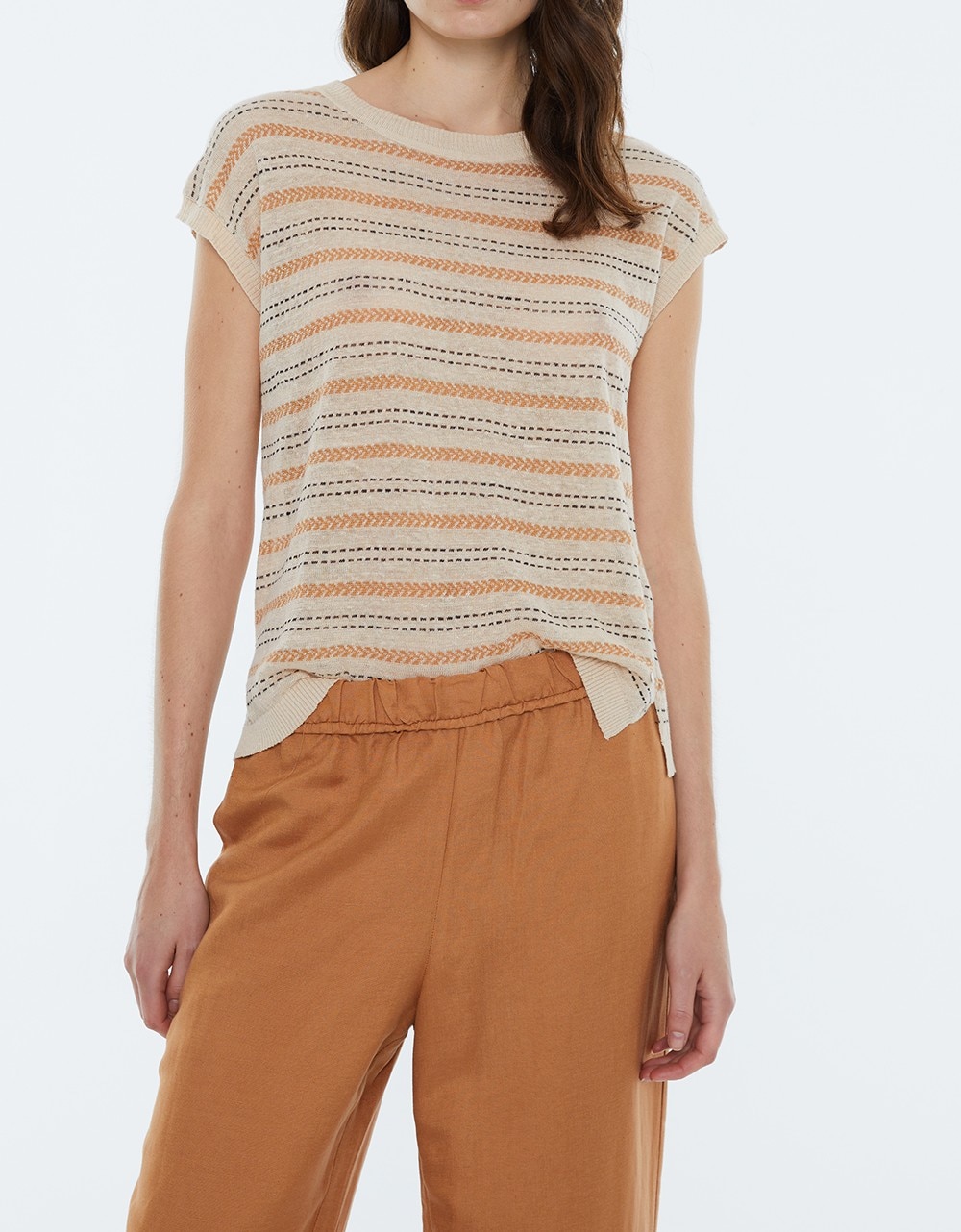 Imagen 0 de Jersey mujer rayas escote redondo sin mangas