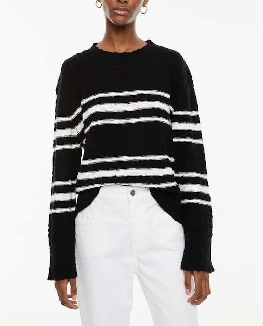 Imagen 0 de Jersey de mujer rayas bicolor acabados rib
