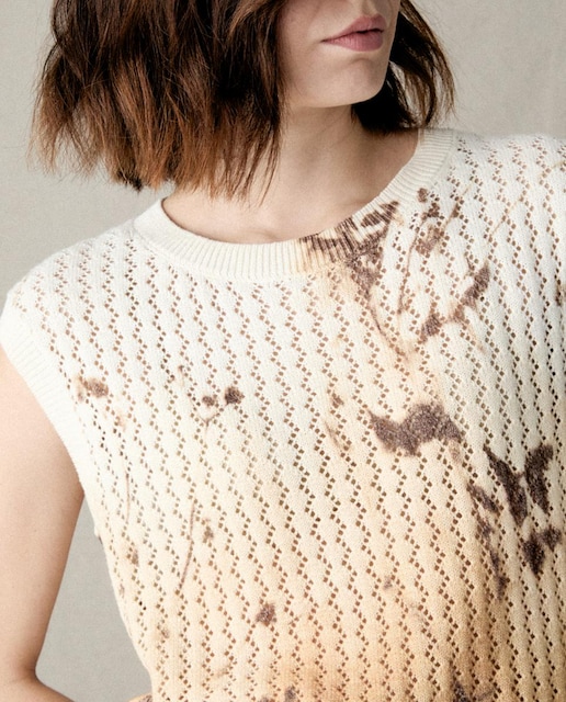 Imagen 0 de Jersey sin manga calado estampado