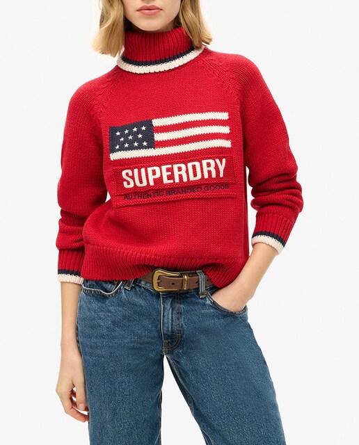 Imagen 0 de Jersey de mujer de punto con cuello vuelto Americana