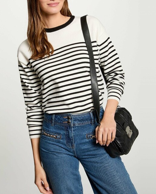 Imagen 0 de Jersey de mujer cuello redondo y rayas