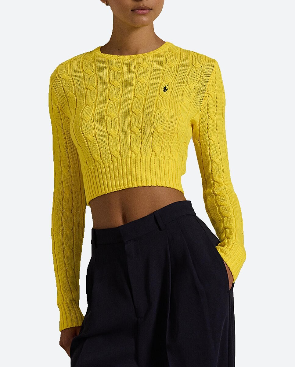 Imagen 0 de Jersey de mujer de algodón con cuello pico