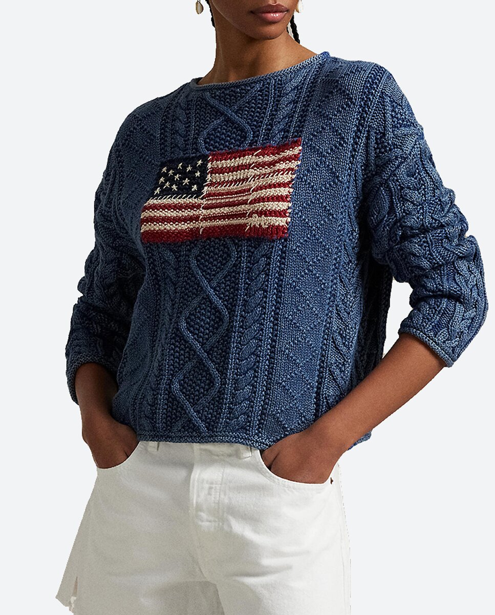 Imagen 0 de Jersey de mujer de algodón con bandera