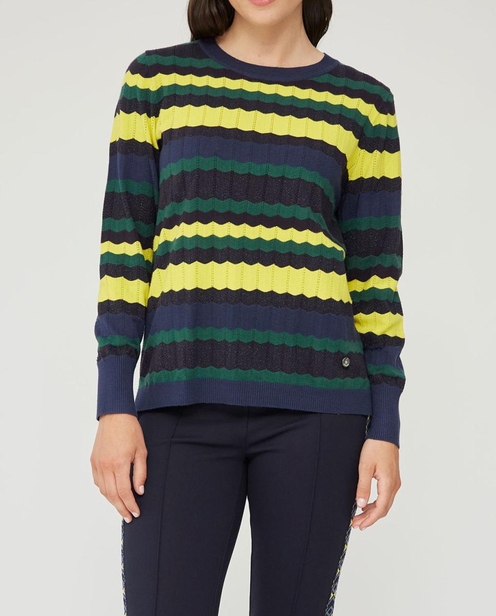 Imagen 0 de Jersey cuello redondo rayas multicolor