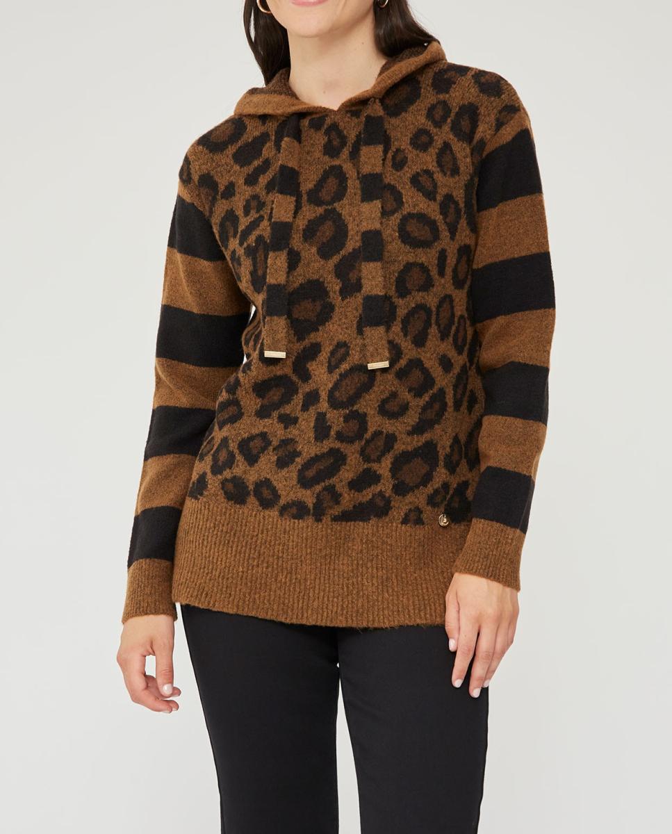 Imagen 0 de Jersey estampado animal combinado rayas