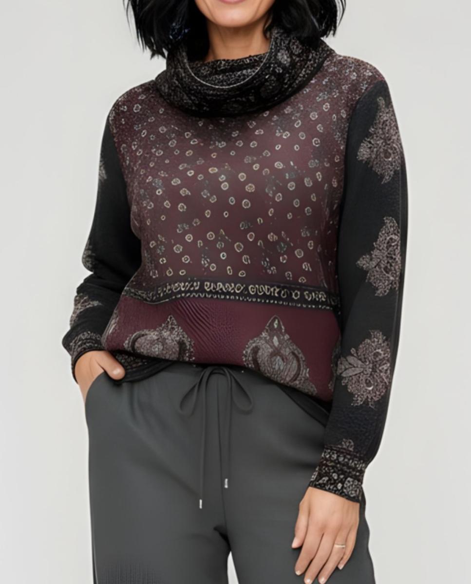 Imagen 0 de Sueter cortado y cosido estampado boho