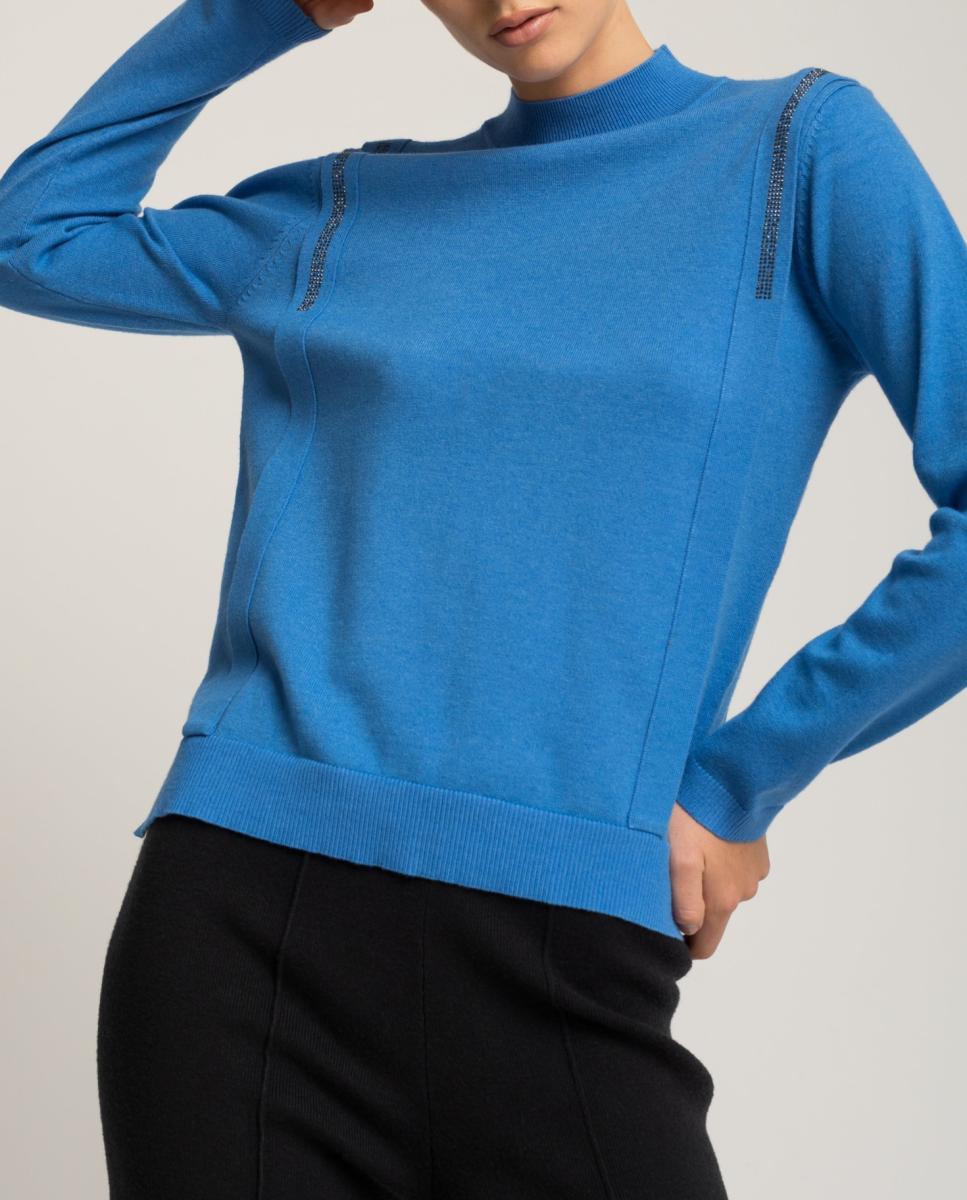 Imagen 0 de Jersey de mujer con ribetes decorativos en la parte superior