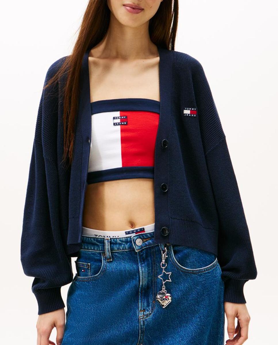 Imagen 0 de Cárdigan de mujer con bandera de Tommy Jeans en la espalda