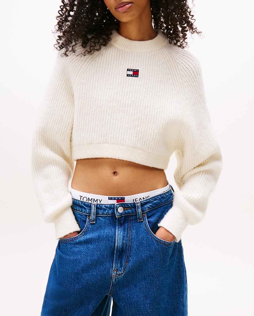 Imagen 0 de Jersey de mujer fit crop con logo en el pecho