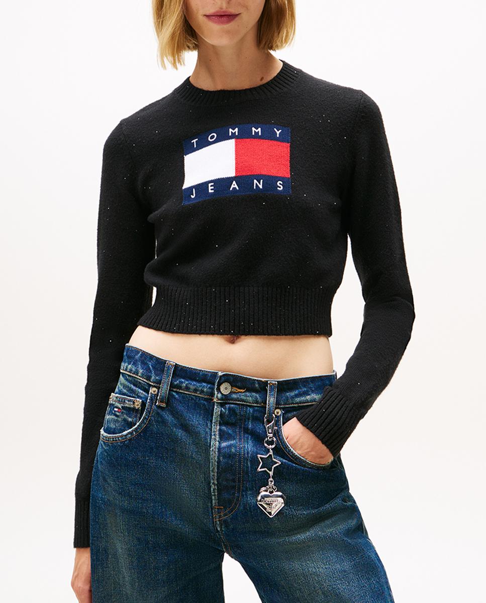 Imagen 0 de Jersey de mujer con intarsia y detalles brillantes