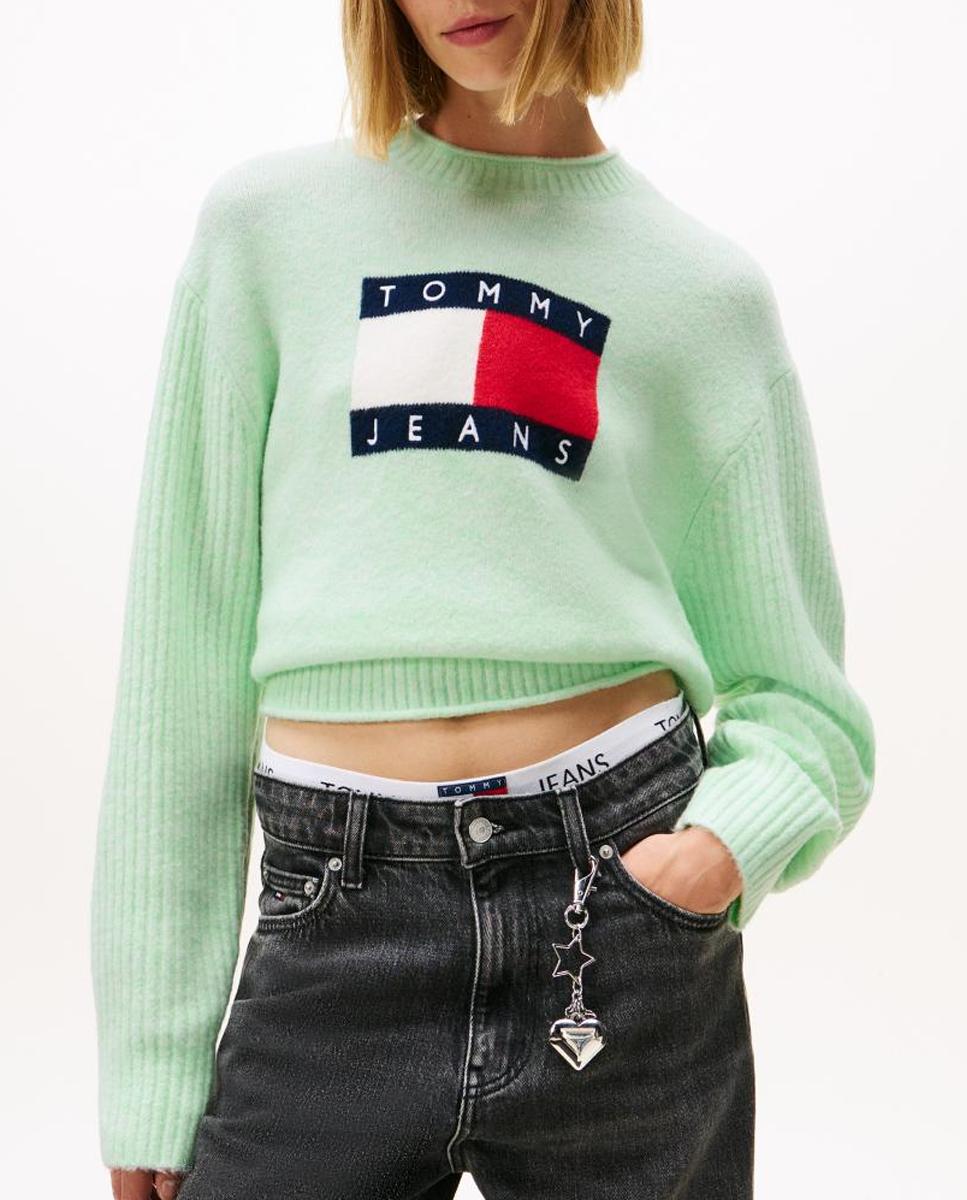 Imagen 0 de Jersey de mujer con intarsia y mangas a contraste
