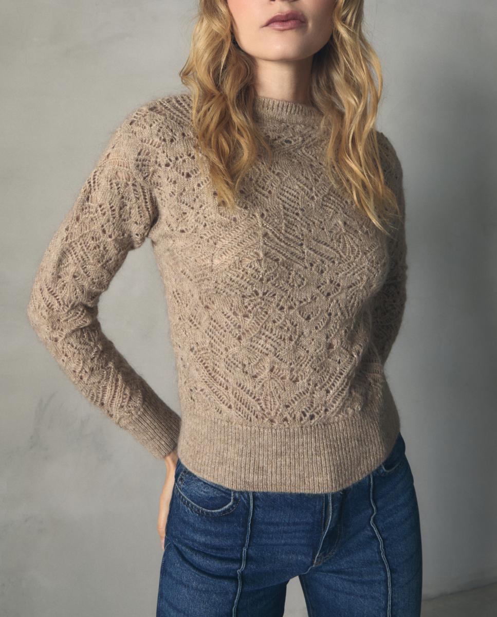 Imagen 0 de Jersey calado de mohair con lurex