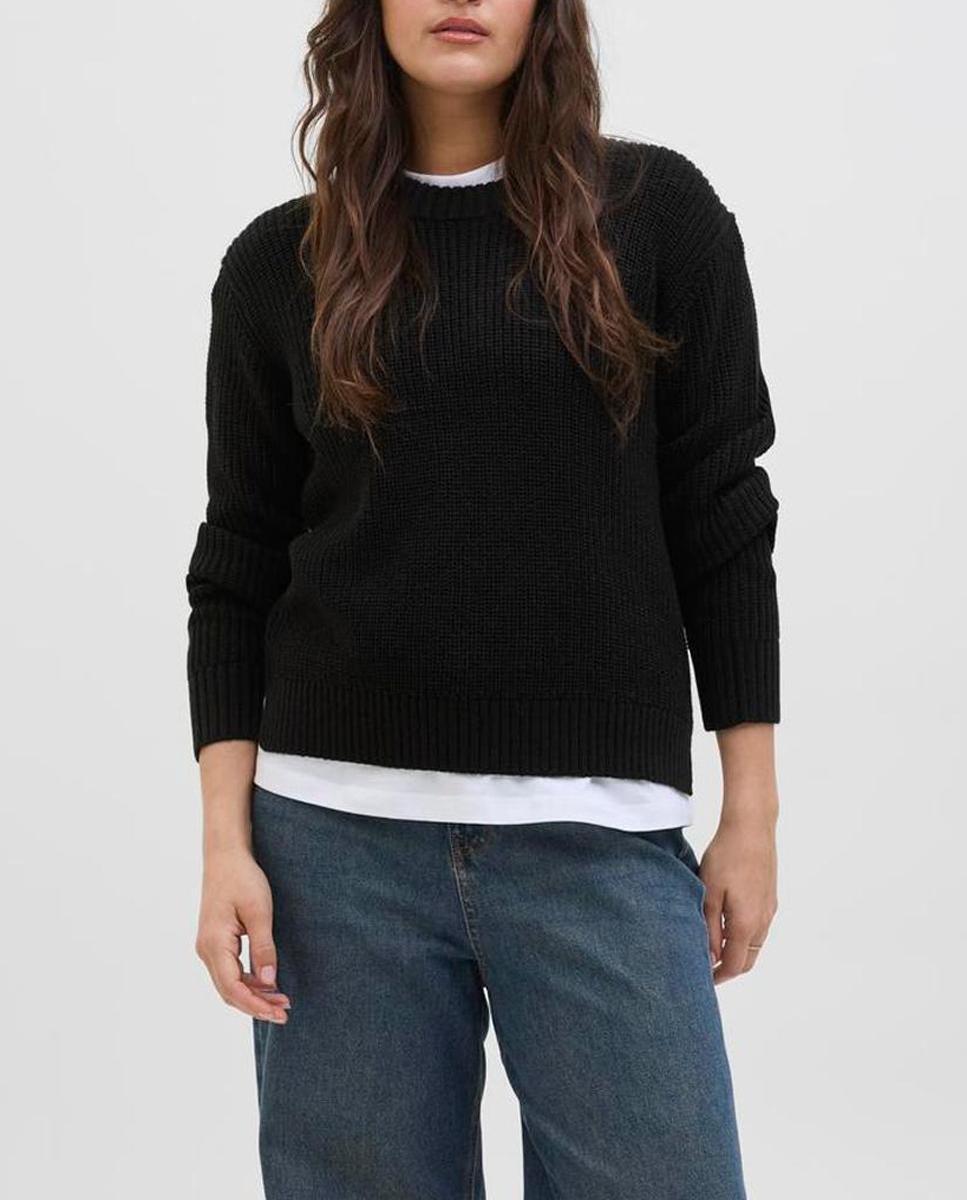 Imagen 0 de Jersey de mujer de punto con cuello redondo