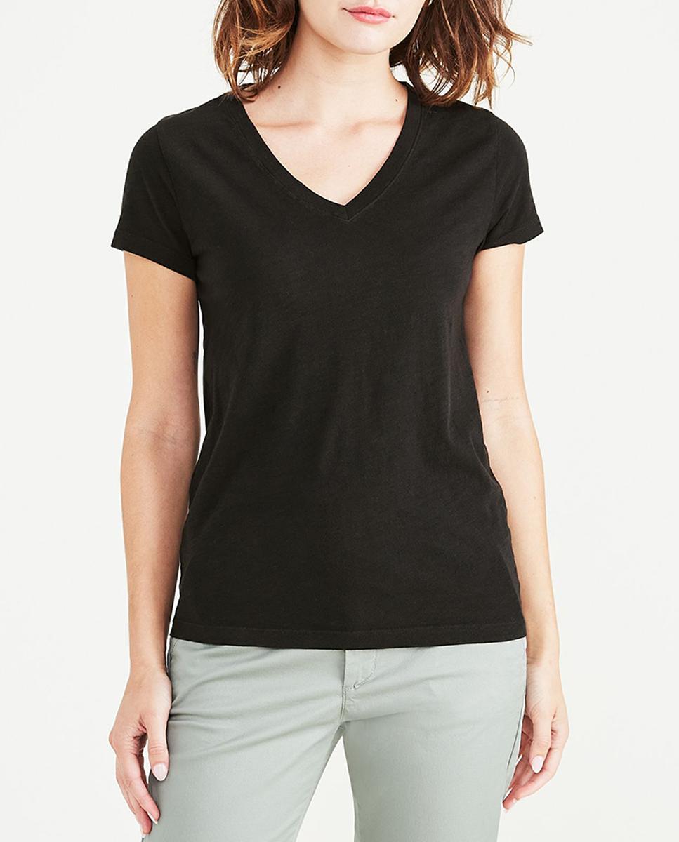 Imagen 0 de Camiseta de mujer de manga corta cuello pico