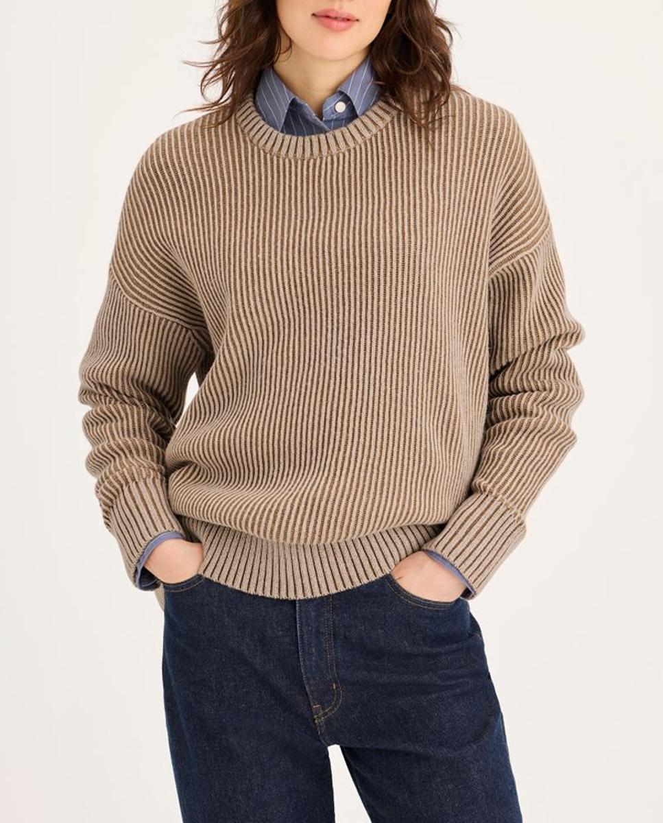 Imagen 0 de Jersey de mujer de manga larga relaxed y cuello redondo