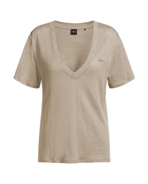 Imagen 0 de Camiseta de mujer manga corta y cuello pico