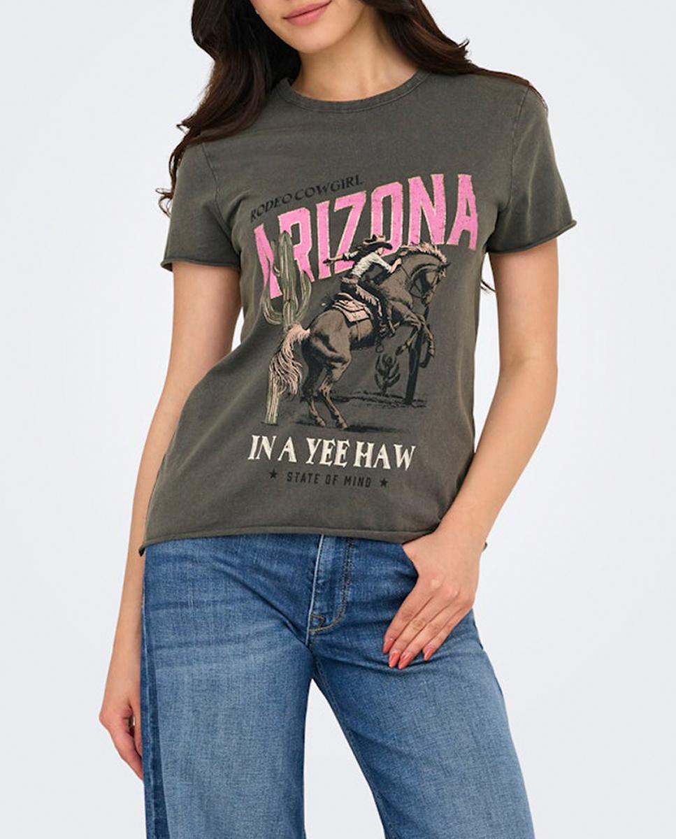 Imagen 0 de Camiseta de mujer de manga corta con dibujo frontal
