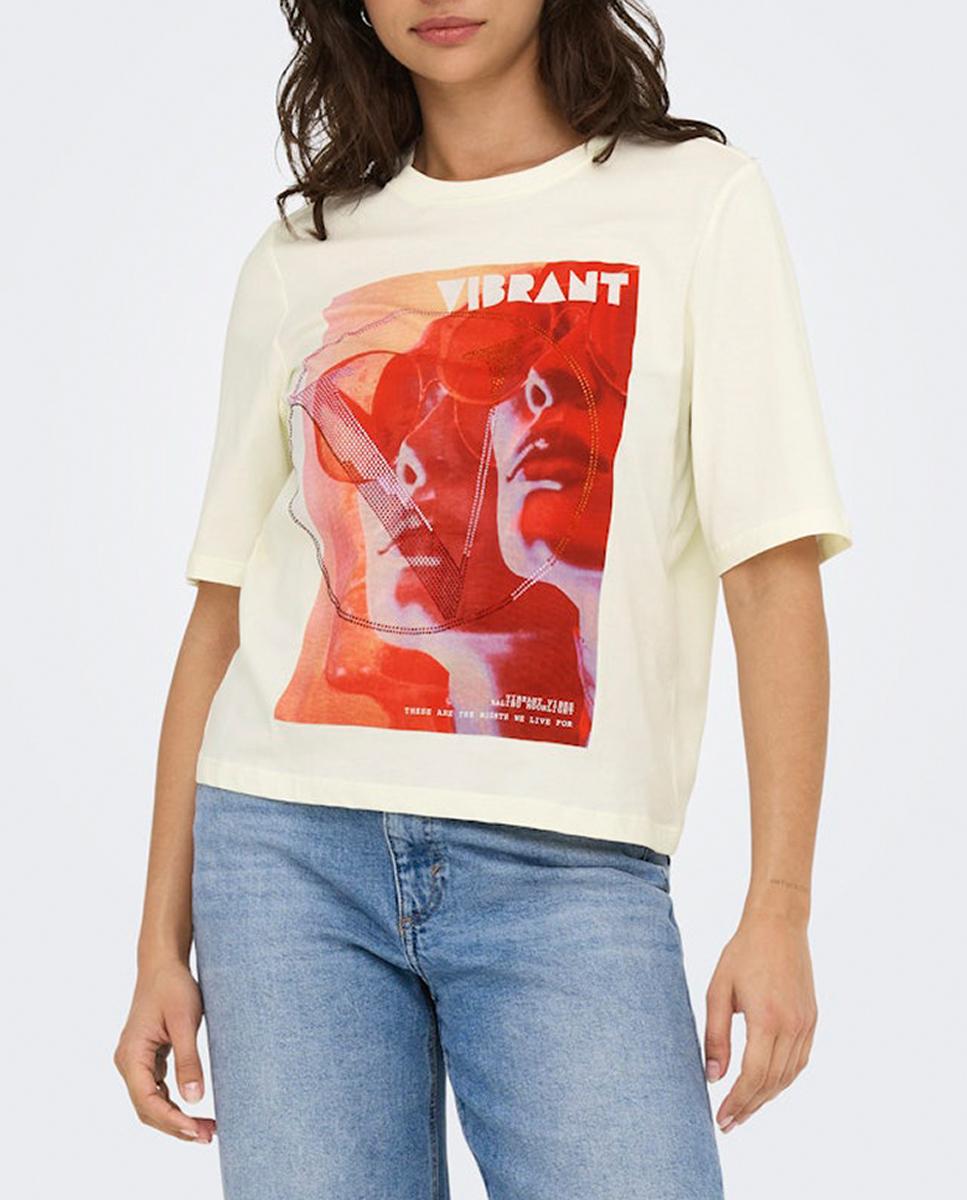 Imagen 0 de Camiseta de mujer estampado gráfico oversize