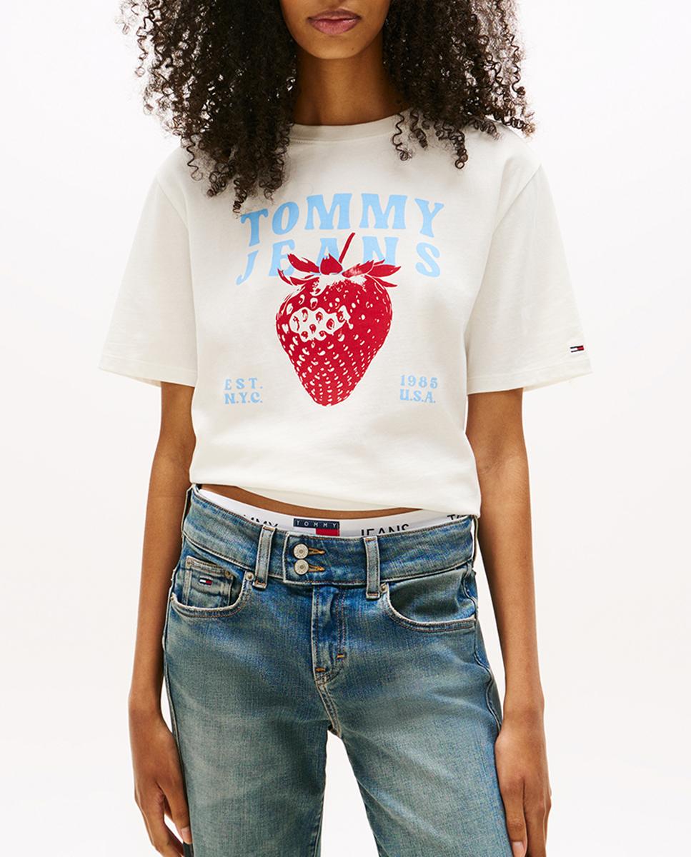 Imagen 0 de Camiseta de mujer relaxed fit con estampado frontal