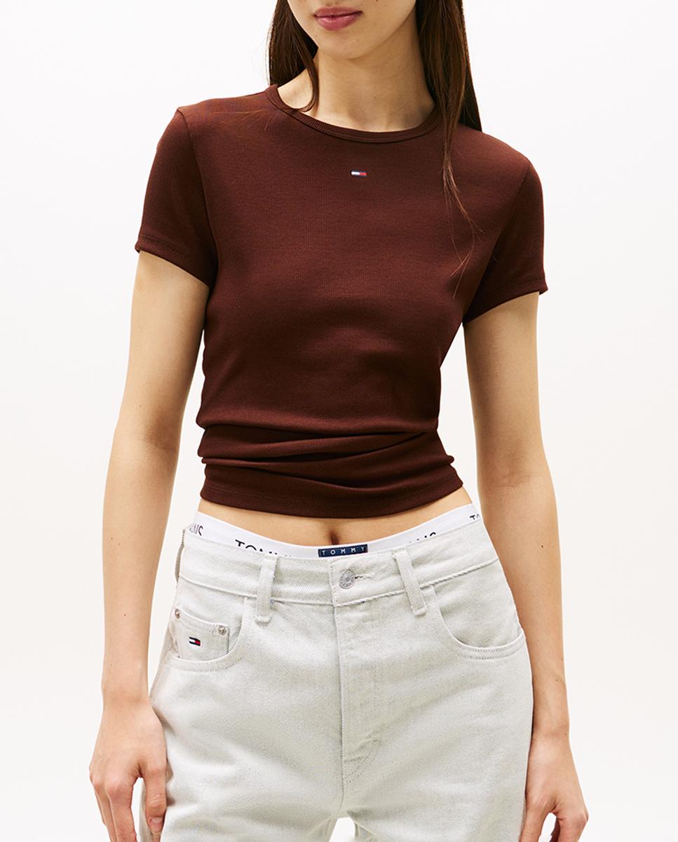 Imagen 0 de Camiseta de mujer canalé slim fit