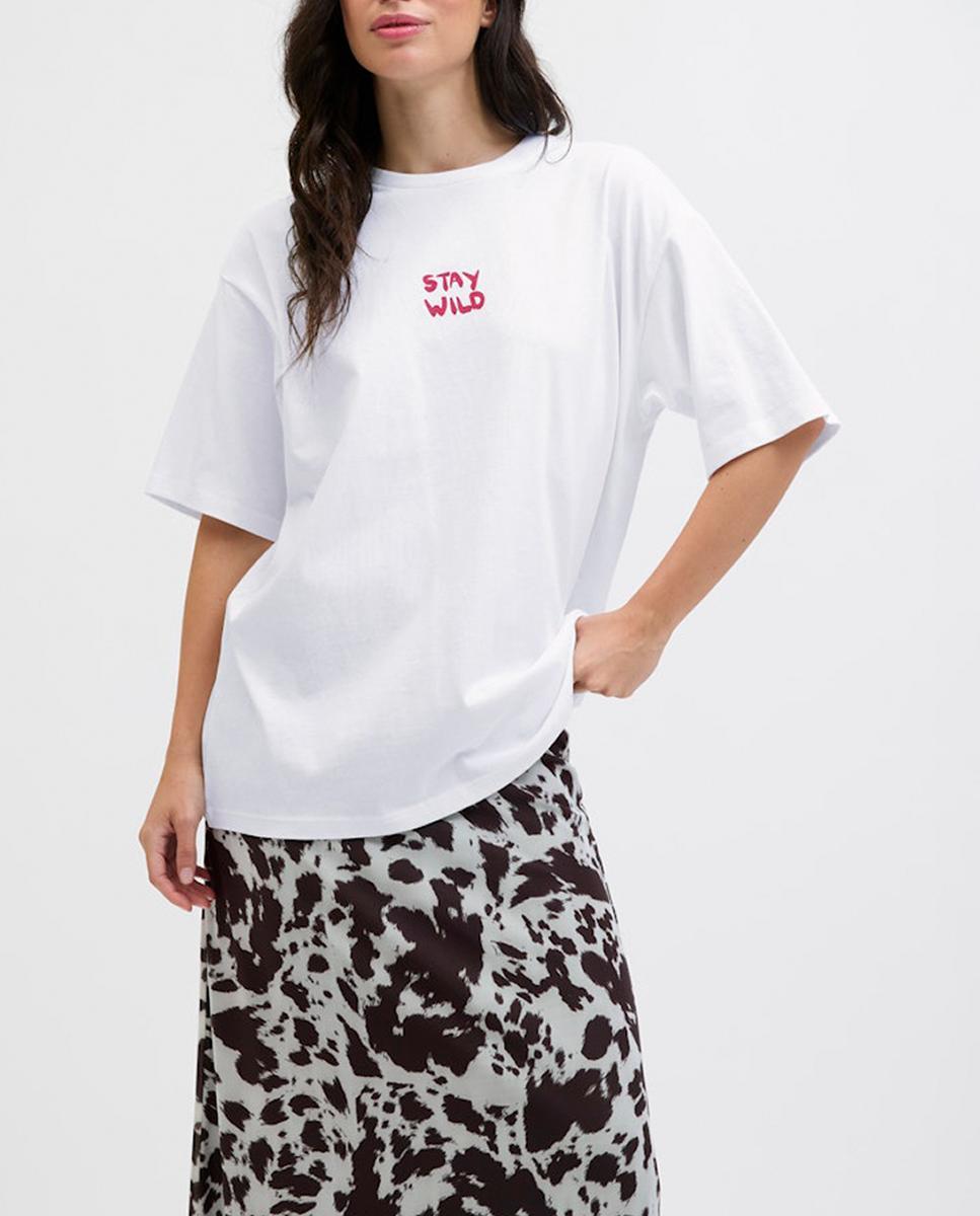 Imagen 0 de Camiseta de mujer estampada oversize