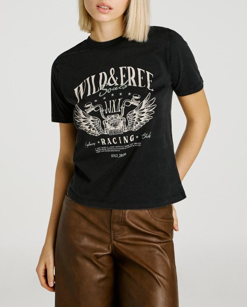 Imagen 0 de Camiseta de mujer con print frontal