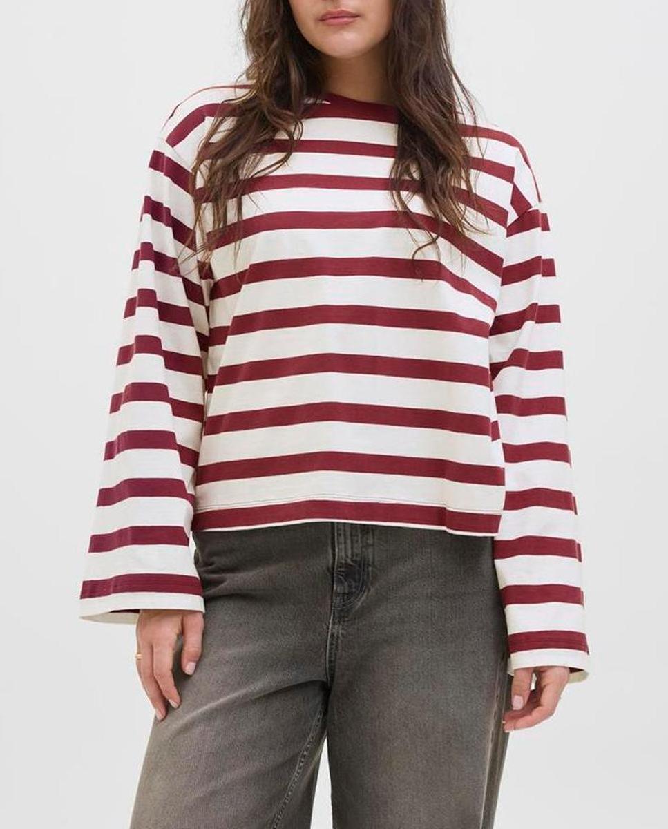 Imagen 0 de Camiseta de mujer rayas oversize