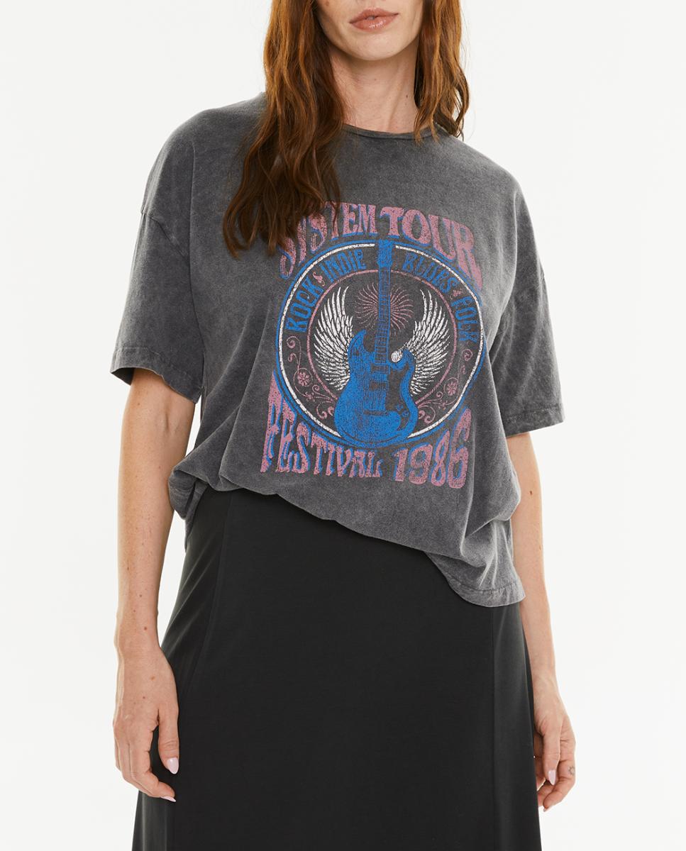 Imagen 0 de Camiseta de mujer posicional guitarra