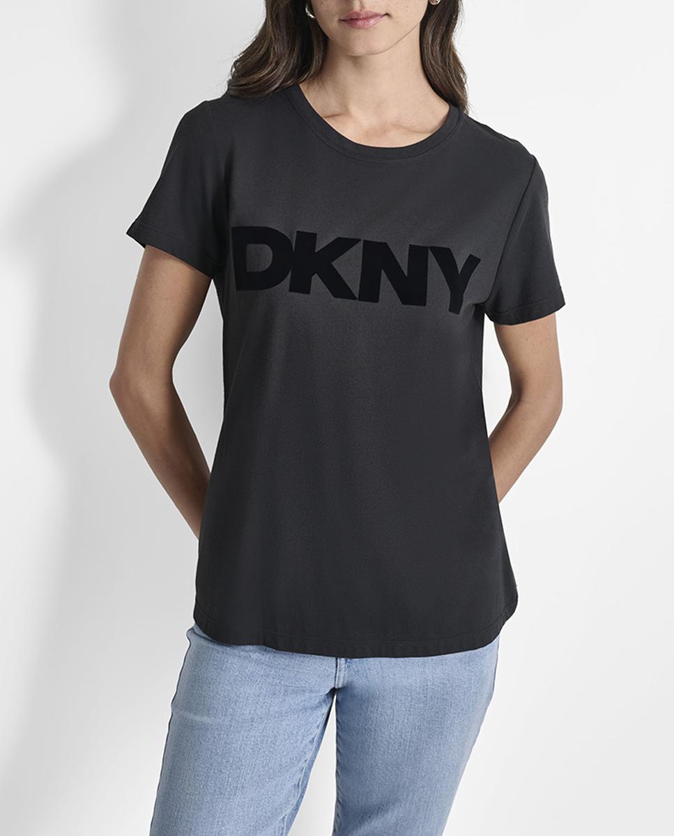 Imagen 0 de Camiseta de mujer con cuello redondo y logo frontal flocado