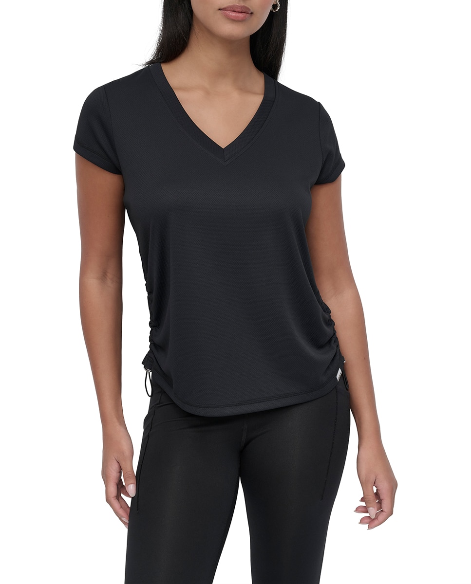 Imagen 0 de Camiseta de mujer de manga corta con cuello pico.