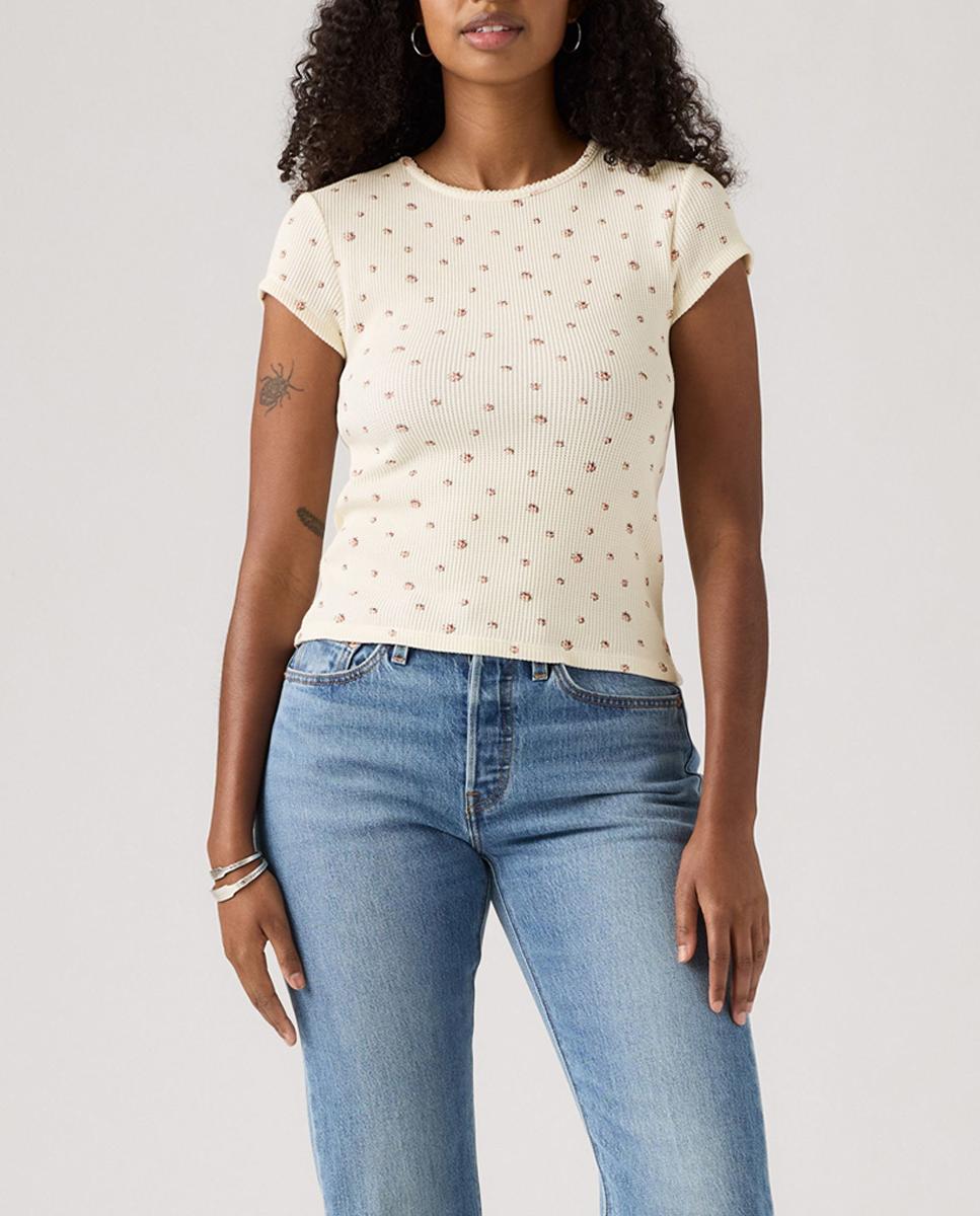 Imagen 0 de Camiseta de mujer de manga corta cuello redondo