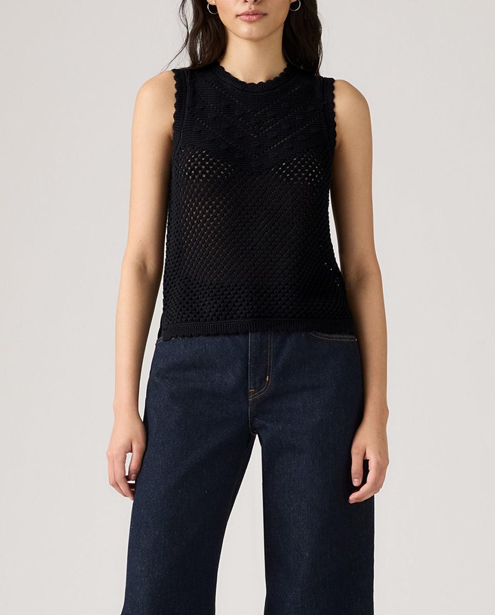 Imagen 0 de Chaleco de crochet de mujer cuello redondo