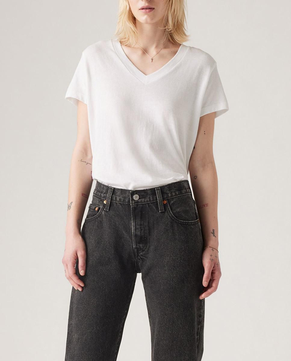 Imagen 0 de Camiseta de mujer de manga corta cuello pico