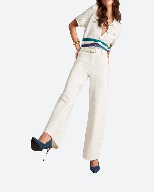 Imagen 0 de Vaquero de mujer pernera ancha cinturón