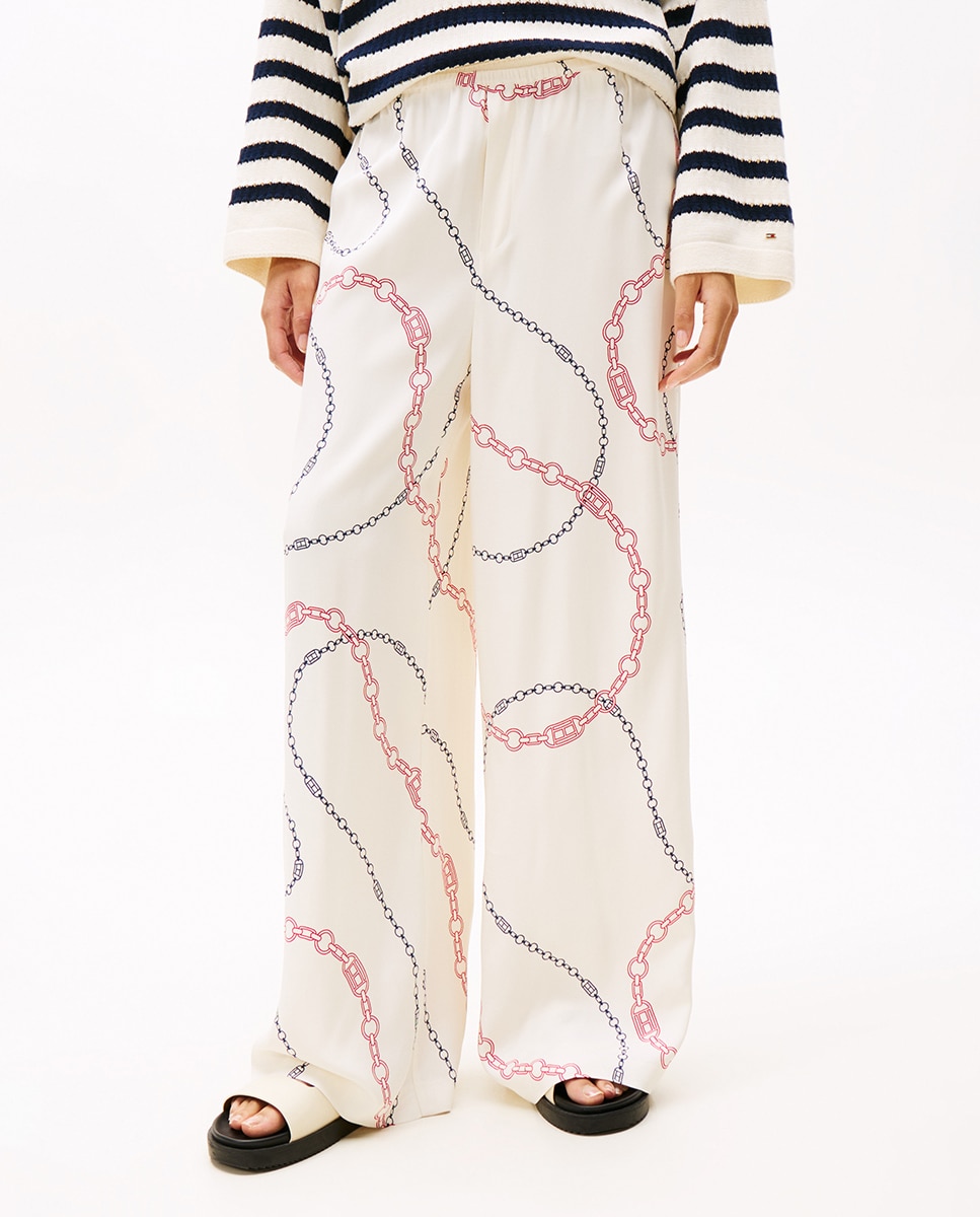 Imagen 0 de Pantalón de mujer estilo Palazzo con cintura elástica
