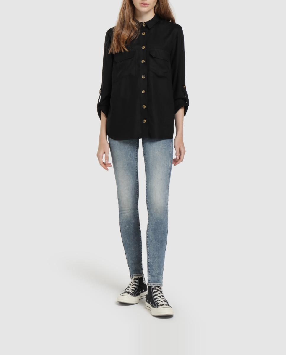 Imagen 0 de Vaquero skinny de mujer Midge Zip con efecto desgastado