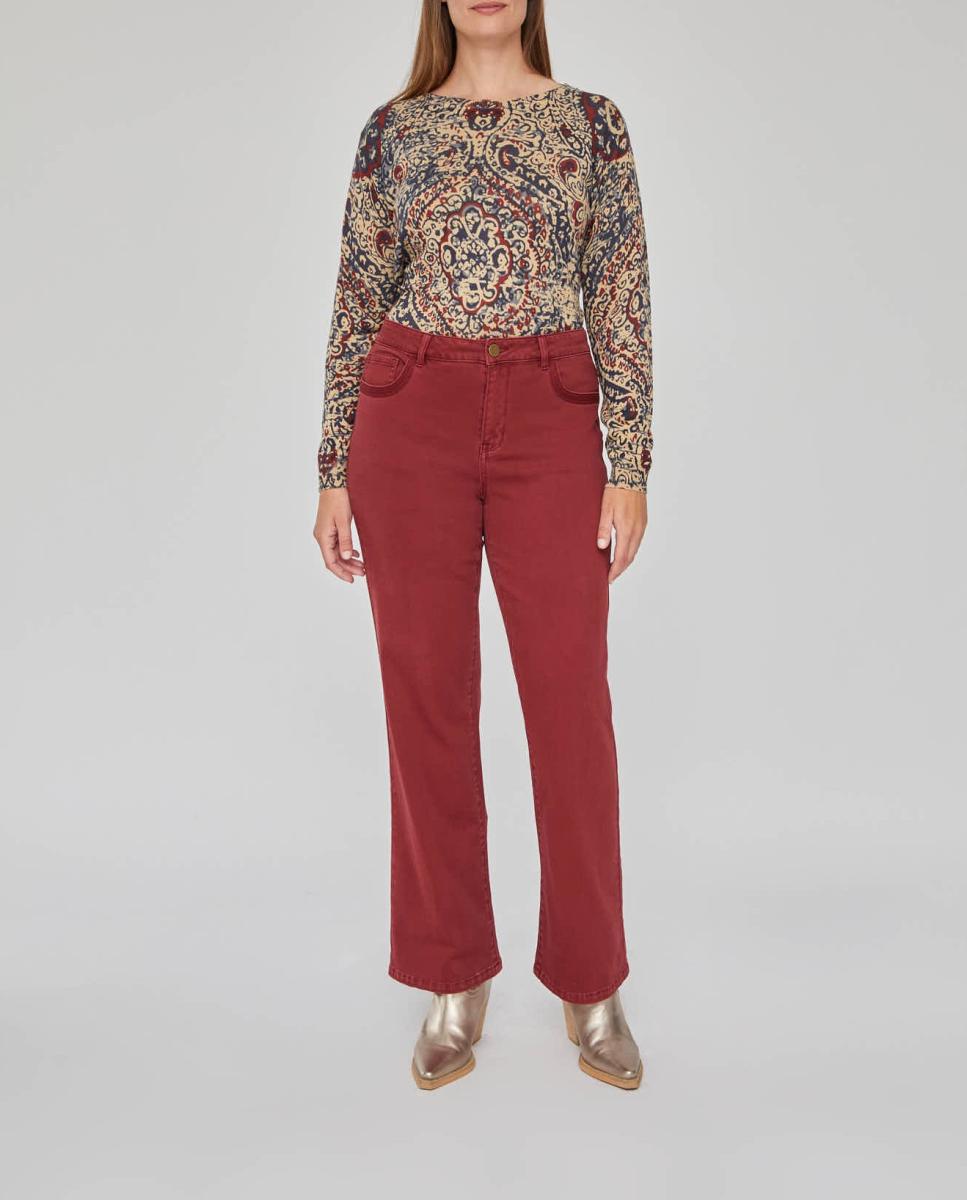 Imagen 0 de Pantalon cinco bolsillos bajo evase