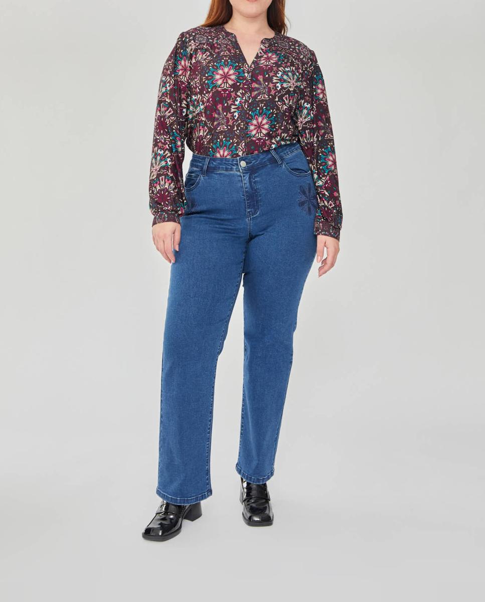 Imagen 0 de Pantalon denim bordados en bolsillos delanteros