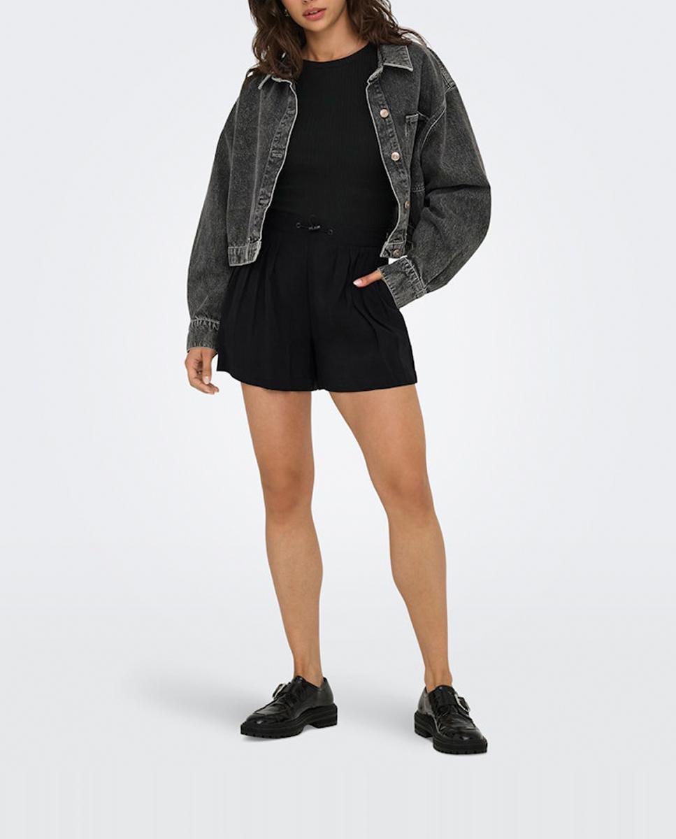 Imagen 0 de Shorts negros fluidos de mujer