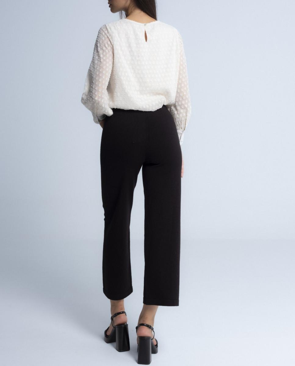 Imagen 0 de Pantalones rectos de mujer de tiro alto y cintura elástica