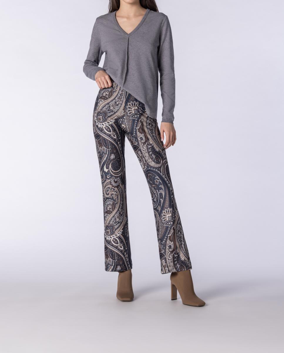Imagen 0 de Pantalón de mujer tobillero de tela lisa.