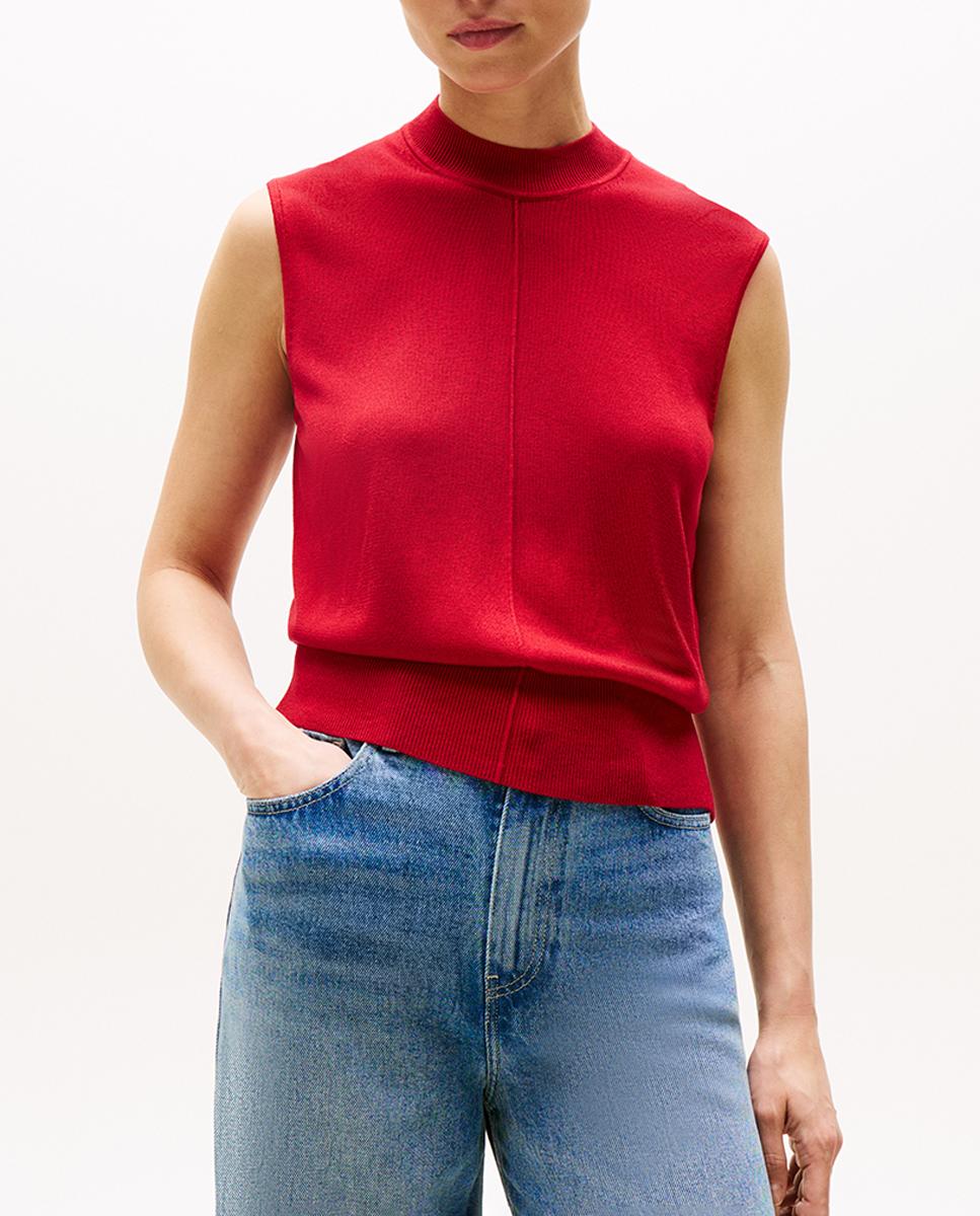 Imagen 0 de Jersey de mujer con cuello Perkins sin mangas