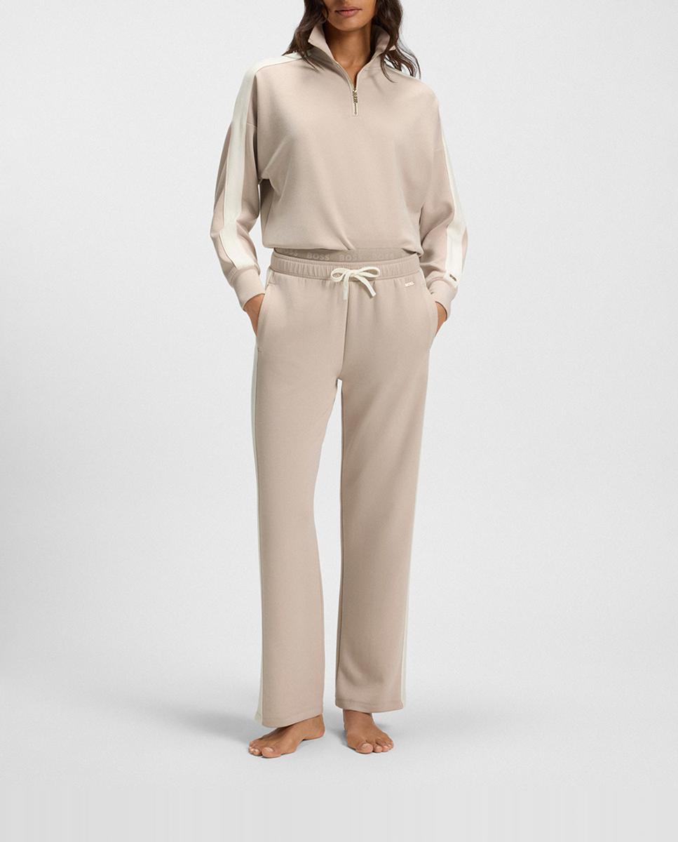 Imagen 0 de Pantalón con tejido de neopreno suave en color beige.
