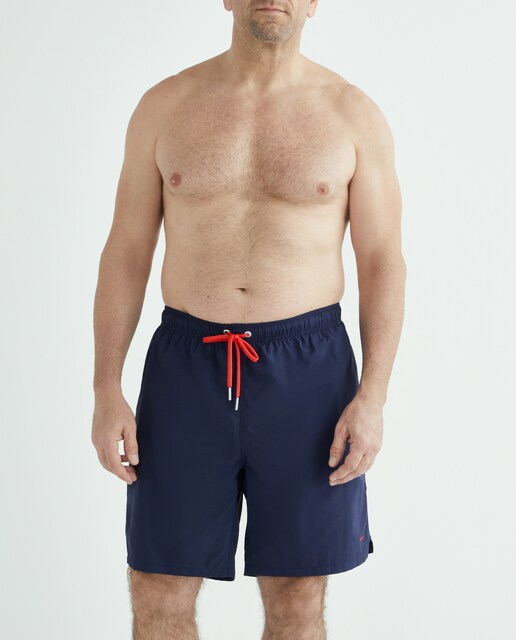 Imagen 0 de Bañador de hombre con cordón ajustable en contraste y logotipo pequeño en la parte delantera