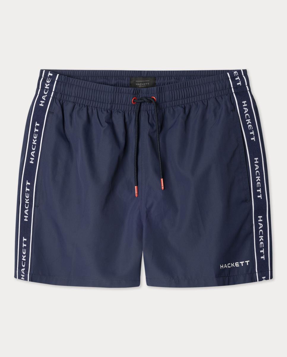Imagen 0 de Bañador bermuda de hombre rayas laterales con logotipo