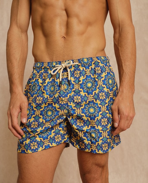Imagen 0 de Traje de baño estampado con cintura ajustable mediante cordón